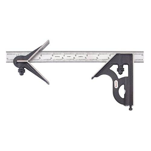 Starrett C11H-12-4R Kombi-Vierkant mit Vierkantkopf 12", 4R Grad, Klinge aus satiniertem Chrom von Starrett