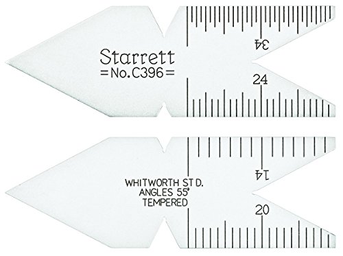 Starrett C396 Whitworth oder english Standard 55 Grad Mitte Gauge, Satin Chrom Finish von Starrett