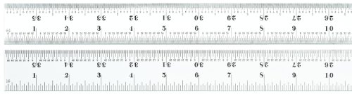 Starrett C607R-36 Lineal aus Federstahl, mit Zollabstufungen, 7R Style, 91,4 cm Länge, 3,8 cm Breite, 1,9 cm Dicke, 0,9 cm C607R-36 von Starrett