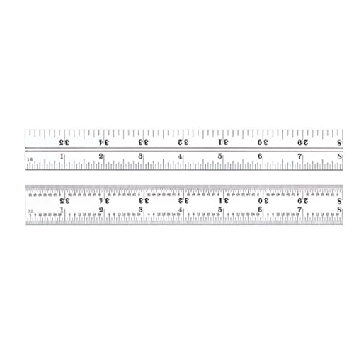 Starrett CB36–4R Kombinationswinkel Klinge mit Zoll Graduierung, Sets schräg und Winkelmesser, Satin Chrom Finish, 4R der Graduierung 2,5 cm, Breite, 3/81,3 cm Stärke, 91,4 cm Größe von Starrett