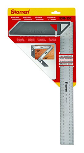 Starrett K53M-350-S Tischler Try Quadrat für die Holzbearbeitung – 350 mm metrischer Satz Vierkant von Starrett