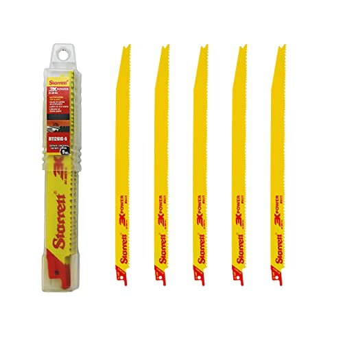 Starrett Mehrzweck-Säbelsägeblatt - 5 Stück BT12610-5 Bi-Metall 300 mm/12" Zoll 6-10TPI Einheitlicher Schaft - Kompatibel mit Bosch, Dewalt, Makita und vielen anderen Starrett Mehrzweck-Säbelsägeblatt - 5 Stück BT12610-5 Bi-Metall 300 mm/12" Zoll 6-10TPI Einheitlicher Schaft - Kompatibel mit Bosch, Dewalt, Makita und vielen anderen von Starrett