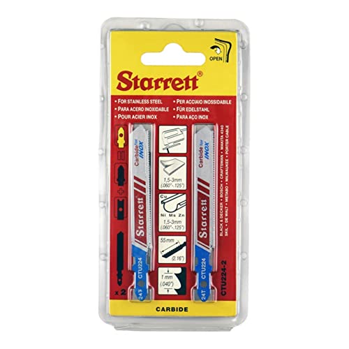 Starrett Metall-Stichsägeblätter - 2er-Pack CTU224-2 Hartmetall-Schneidmessersatz mit einheitlichem Schaft - Kompatibel mit Bosch Dewalt Hitachi Festool Milwaukee von Starrett