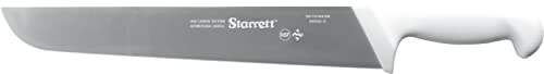 Starrett Profi Metzgermesser - BKW203-12 Breite, gerade 12-Zoll-Klinge aus ultrascharfem, desinfiziertem Stahl - Küchenmesser mit weißem Griff von Starrett