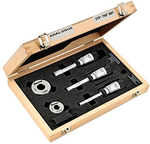 Starrett S78XTDZ Bohrmesser-Set, 3/8-3/4" Reichweite, mit 3-Punkt-Hartmetallkontakt, Anzahl der Köpfe: 3, Anzahl der Ringe: 2 von Starrett