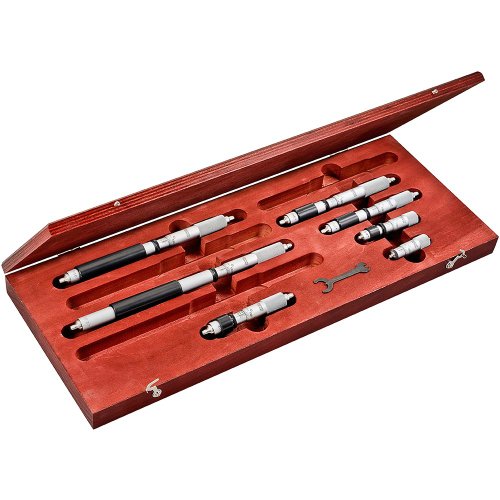 Starrett S824DZ Fix-Reichweitenmessgeräte-Set, 5-30,5 cm Reichweite, 0,001 cm Graduation, -0,001 Zoll Genauigkeit, 7-teiliges Set von Starrett