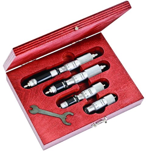 Starrett S824MAZ Fix-Reichweitenmessgeräte-Set, 50-150 mm Reichweite, 0,01 mm Graduation, -0,001 Zoll Genauigkeit, 4-teiliges Set von Starrett