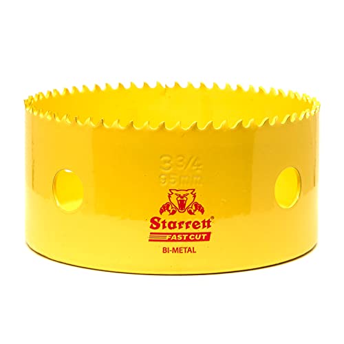 Starrett HSS Bi-Metall-Lochsäge - FCH0334 schnell geschnittene extra Kobalt-Lochsäge - für rostfreies Blech Holz Kunststoff verschiedene Materialien - 95mm von Starrett