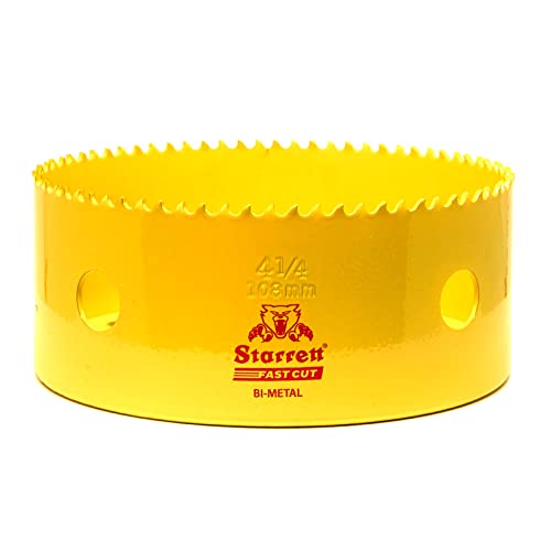 Starrett HSS Bi-Metall-Lochsäge - FCH0414 schnell geschnittene extra Kobalt-Lochsäge - für rostfreies Blech Holz Kunststoff Verschiedene Materialien - 108mm Starrett HSS Bi-Metall-Lochsäge - FCH0414 schnell geschnittene extra Kobalt-Lochsäge - für rostfreies Blech Holz Kunststoff Verschiedene Materialien - 108mm von Starrett