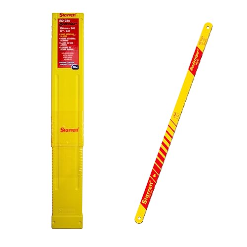 Starrett HSS Handbügelsägeblätter - 50er Pack RS1224 Redstripe Massive Schnellarbeitsstahl Gerade Schnitt Handsäge 300mm/12" 24 TPI Schneide - Für Metalle, Edelstahl, Rohre von Starrett