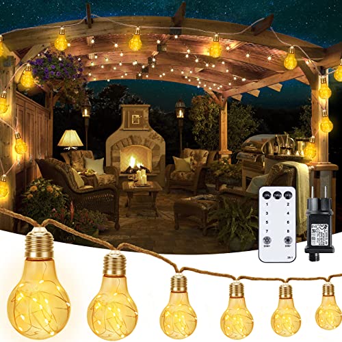 StarryEver Vintage 15M Warmweiß Lichterkette Aussen Strom, Bruchsicher A60 20 LED Lichterketten Glühbirnen Beleuchtung Lichterketten für Outdoor Garten Balkon Patio Hochzeit Zimmer Zelt Café Deko von StarryEver