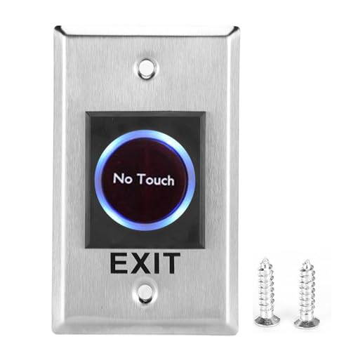 DC12V -Infrarotsensorschalter weniger Touchentor -Ausgangstaste mit Hintergrundbeleuchtung für Access Control System Edelstahlplattenmaterial 11,3 x 6,8 x 3 cm von Starrypxl