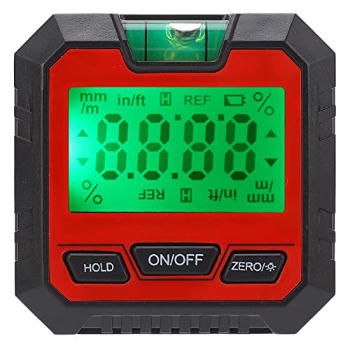 Digital Level Box Winkel Finder elektronischer Prognern mit horizontaler Blase schwarz für Holzbearbeitung und Konstruktion (Rot) von Starrypxl