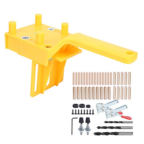 Holzbearbeitung Straight Loch Locator Professionelles selbst zentrierende Handheld -Bohrhandbuch für Holzbearbeitungsprojekte Abs Edelstahl 6 mm 8 mm 10 mm Löcher mit Zubehör Kit von Starrypxl