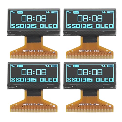 LCD -Anzeigemodul 128x64 0.96in selbstbeleuchtetes digitaler Bildschirm Dünne Kunststoffschicht 30Pin SPI IIC -Grenzfläche für DIY Electronics Projects 4PCS Pack (Blue Displaying) von Starrypxl