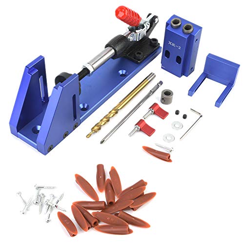Profession eller Taschen loch Jig Kit Hochpräzisions-Holz bearbeitungs bohrer mit Kippklammer für Möbel bau Möbel aus Aluminium legierung Blau 9,5mm Bohrer Komplett zubehör Profession eller Taschen loch Jig Kit Hochpräzisions-Holz bearbeitungs bohrer mit Kippklammer für Möbel bau Möbel aus Aluminium legierung Blau 9,5mm Bohrer Komplett zubehör von Starrypxl