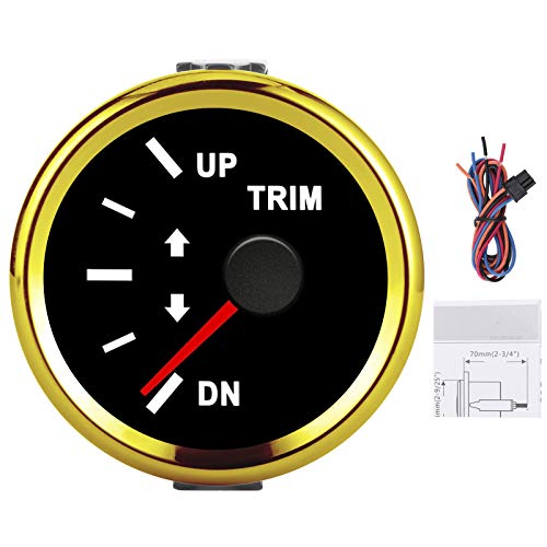 STARRYPXL BAIL -BAGELAUGE METER IP67 WASHEFORTE ROTE Backlight 52mm schwarzes Zifferblatt Silberabdeckung Marine Yachtschiff (Black background gold frame) von Starrypxl