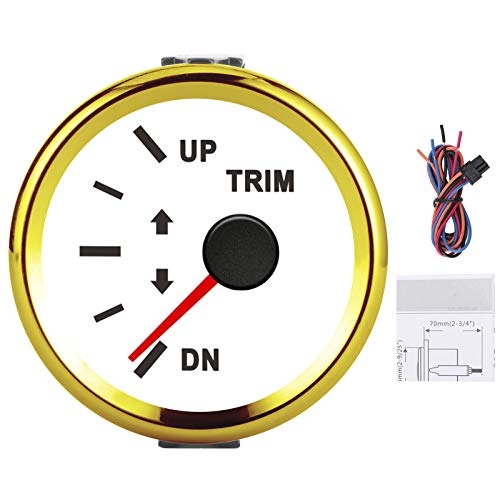 STARRYPXL BAIL -BAGELAUGE METER IP67 WASHEFORTE ROTE Backlight 52mm schwarzes Zifferblatt Silberabdeckung Marine Yachtschiff (Gold frame on white background) von Starrypxl