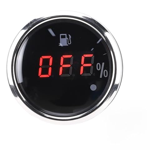 STARRYPXL -Kraftstoffspiegel 2in LED Digitale Display Smart Red Light Alarm Marine Boat Car European Standard White Genures Überwachung (Schwarz) von Starrypxl