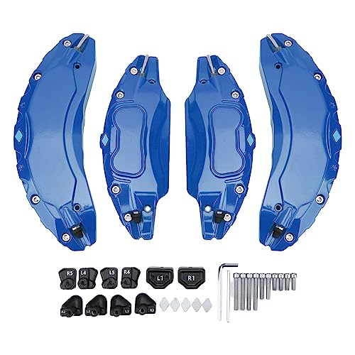 STARRYPXL WHREE Hub -Bremsbemerkerende Abdeckungen 4 PCs 18in 19in Aluminiumlegierung Scheibenbremsschutzschutz Schwarzer Ersatztypen Langlebiges stilvolles Design für verbesserte (Blue) von Starrypxl