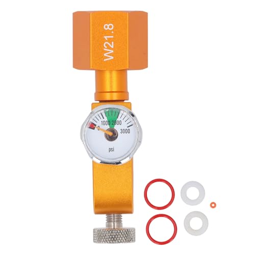 Soda Carbonator Nachfülladapter Professionell hoher Genauigkeit CO2 -Nachfülladapter mit Druckmesser und Entleerungsfunktion für Autorreifen -Reifen Edelstahl Aluminiumlegierung von Starrypxl