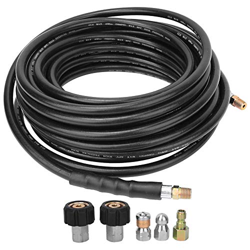 Starrypxl Druckreinigerkanal -Kit -Kit Schwerdett 5800psi 15 m Gummischlauch mit 5 Düsen zur Abflussreinigung Starrypxl Druckreinigerkanal -Kit -Kit Schwerdett 5800psi 15 m Gummischlauch mit 5 Düsen zur Abflussreinigung von Starrypxl