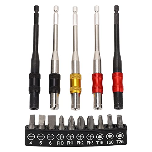 Starrypxl Pivoting Magnetic Bit Tipphalter 1/4 Zoll Hex Shank Drill Bit Extender Schnellverriegelung Selbstverriegelungsstange 145 mm langlebiger vielseitiger Werkzeug ideale von Starrypxl
