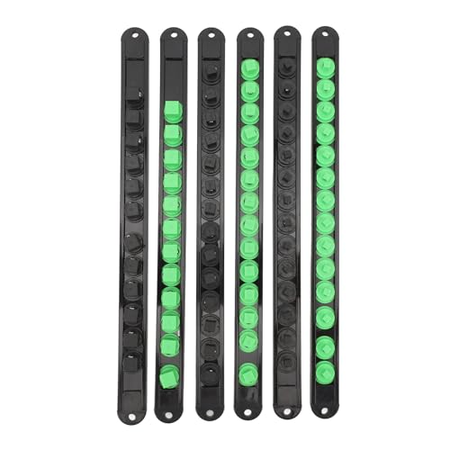 Starrypxl Socket Organizer 360° Swivel Removable End Cap 1/4 Inch 28 Clips 3/8 Inch 28 Clips 1/2 Inch 24 Clips Efficient Tool Storage Solution for Garage Workshop von Starrypxl