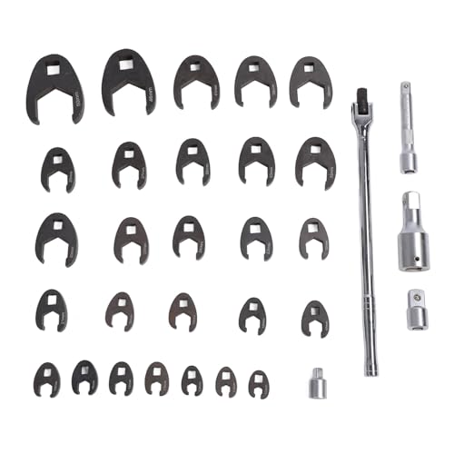 Starrypxl metrisches Bremsleitung schlüssel-Set 32 Stück 10 bis 50mm 3/8 1/2 3/4 Zoll Offset-Offset-Offset-Verlängerung sstab, eng, vielseitig einsetzbar, Kfz-Reparatur werkzeug von Starrypxl