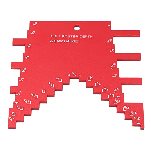 Stufentiefe mit Aluminiumlegierung mit genauen Markierungen für Routertischsäge rot 2 in 1 Werkzeug (Rot) von Starrypxl