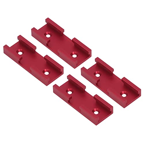 T Track Intersection Teile Aluminiumlegierung Holzbearbeitung Cross Track Connector Carpenter Red 4pcs (Red) von Starrypxl