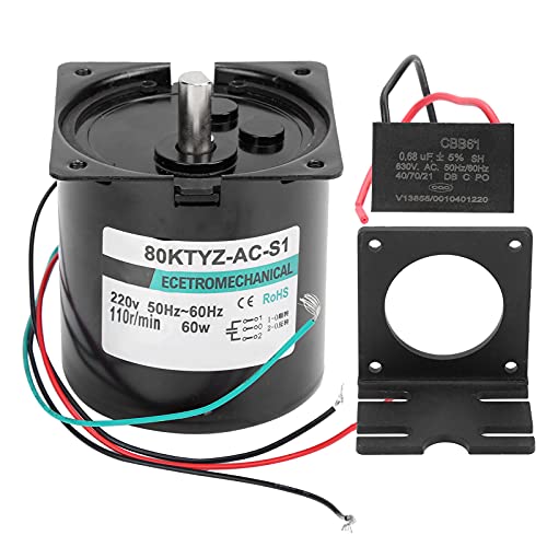 Wechselstrom Synchronmotor Permanentmagnet langsamer Motor großer Torsion 60W CW CCW -Geschwindigkeitsreduzierung Mikromotor für CNC -Maschinenmaschinen Elektronische (110 U/min/min AC220V) von Starrypxl