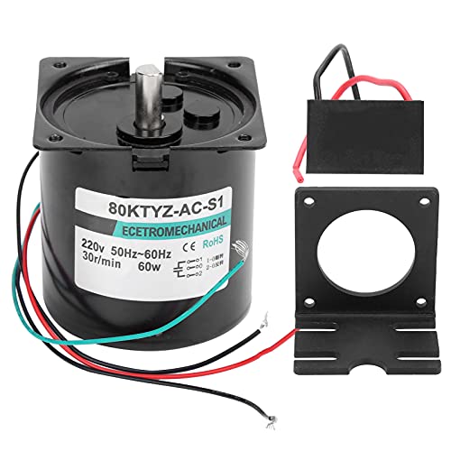 Wechselstrom Synchronmotor Permanentmagnet langsamer Motor großer Torsion 60W CW CCW -Geschwindigkeitsreduzierung Mikromotor für CNC -Maschinenmaschinen Elektronische (30 U/min/min AC220V) von Starrypxl