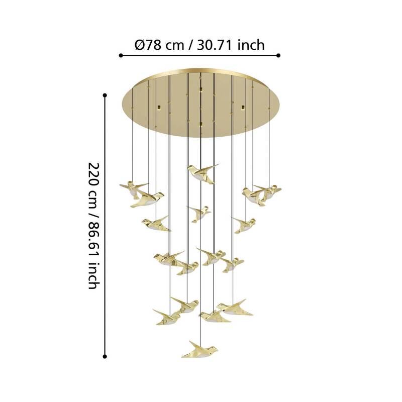 EGLO Stars Of Light LED-Pendel Paratebueno messing rund 17fl von Stars of Light