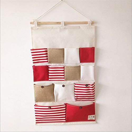 Starsglowing Wand Aufbewahrungstasche Hängnde Tasche Utensilientasche Tür Hänge Organizer 13 Fächer (Rot) von Starsglowing