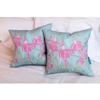 Rosa Fuchsia Kissen - Handgemachtes Digital Bedrucktes Leinen/Baumwollkissen, Deko Kissenbezug, Wohnzimmer von StarshiByJulieHarris