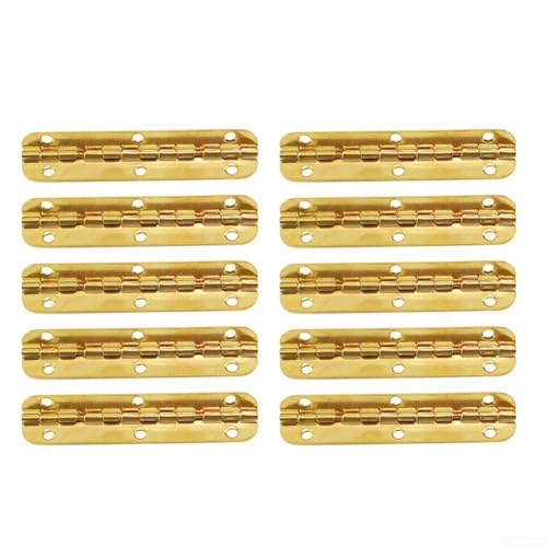 10 Stück Holz-Scharniere aus Eisen, faltbares Zubehör für Schmuckschatullen und verschiedene Bastelprojekte (65 mm, 90° Gold) von Startbuymore