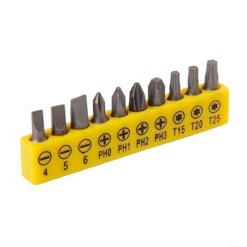 10-teiliges Einsatz-Bit-Set für effiziente Reparatur und Wartung mit Torx- und Flachkopf-Optionen (Gelb) von Startbuymore