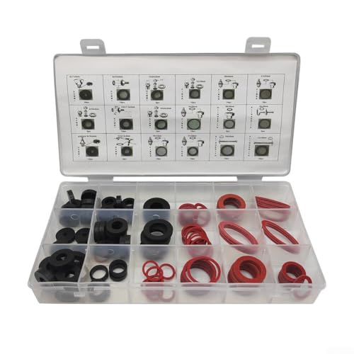 141-teiliges Dichtungs-Set für Wasserheizung, mit Gummi-O-Ringen und Faser-Unterlegscheiben für Öl, Luft, Wasser, hitzebeständige Anwendungen von Startbuymore