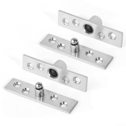 2 Stück Edelstahl 360 Grad obere und untere Türscharniere für Holztüren und Möbel mit starker Tragfähigkeit und Rostbeständigkeit (Silber) von Startbuymore