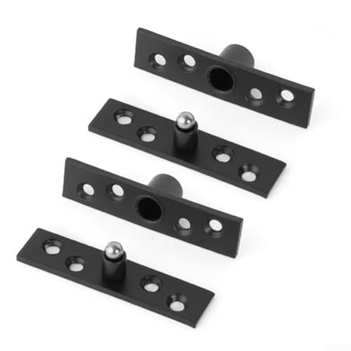 2 Stück Edelstahl 360 Grad obere und untere Türscharniere für Holztüren und Möbel mit starker Tragfähigkeit und Rostbeständigkeit (schwarz) von Startbuymore