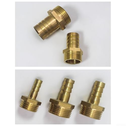 2 Stück Messing-Schlauchendstück für BSP-Gewinde-Außenrohradapter, für Wasser- und Kraftstoffleitungen (1,27 cm männlich x 12 mm) von Startbuymore