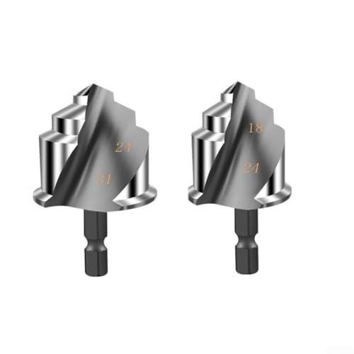 2 x Sechskant-Spiral-Stufenbohrer 202532 mm mit 6 35 mm Sechskantschaft für Wasserrohr-Erweiterung und Stanzung (25 + 32 mm) von Startbuymore