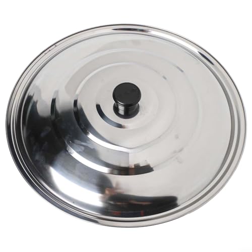 32 cm Edelstahldeckel für verschiedene Pfannen, mit spülmaschinenfestem Design und bequemem, schwarzem Kunststoffknopf (38 cm) von Startbuymore