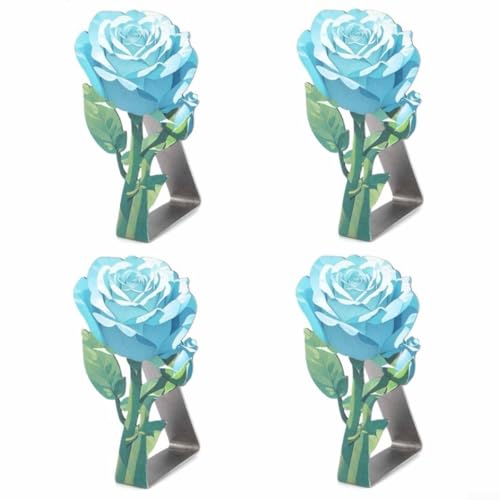 4 Stück Edelstahl-Tischdeckenclips mit glatten Kanten für Tische bis zu 2,5 cm Dicke, rutschfester Halt für Tischdecken während Hochzeiten und Familienfeiern (blau) von Startbuymore