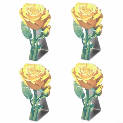 4 Stück Edelstahl-Tischdeckenclips mit glatten Kanten für Tische bis zu 2,5 cm Dicke, rutschfester Halt für Tischdecken während Hochzeiten und Familienfeiern (gelb) von Startbuymore
