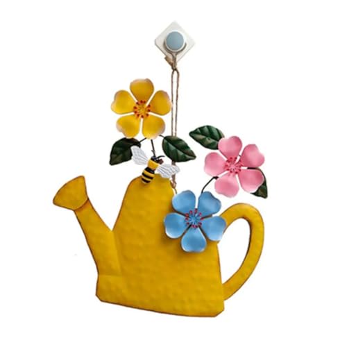 Aufwendiges Wasserkocher Design Wandkunst Charmante Eisen Blume Dekoration für verschiedene Umgebungen (gelb) von Startbuymore