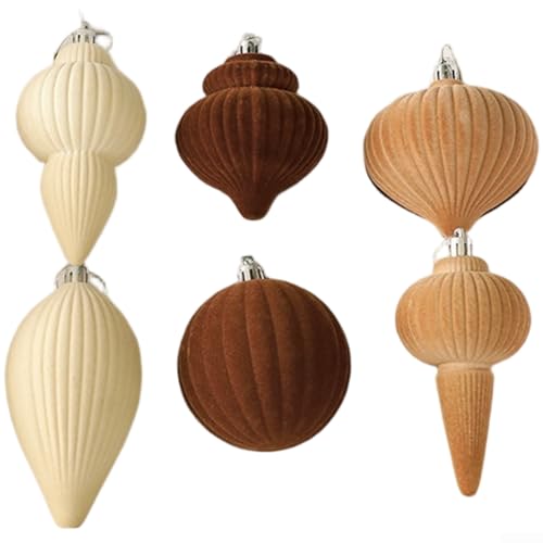 Beflockungskugel Weihnachtsschmuck zum Aufhängen an Bäumen, europäisches Design mit Samtstruktur und starkem Kunststoffmaterial (A) von Startbuymore