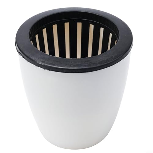 Blumentopf mit Selbstbewässerungsfunktion aus Kunststoff mit Außenbecken zur Wasserspeicherung und Baumwollseil für Nährstoffübertragung (L) von Startbuymore