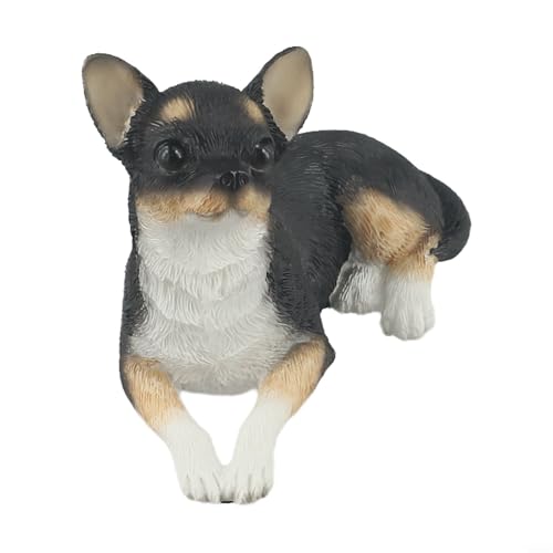 Detaillierte Chihuahua-Figur für Gartendekoration, perfekter Akzent für Zuhause (schwarz) von Startbuymore